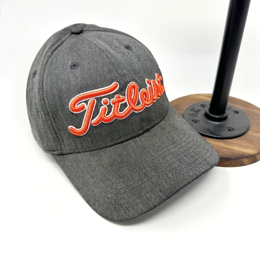 TITLEIST Hat Cap Charcoal Gray Golf Cap A-Flex Stretch‎ Fit Size S/M